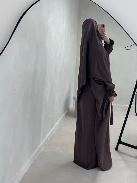 Brown khimar set