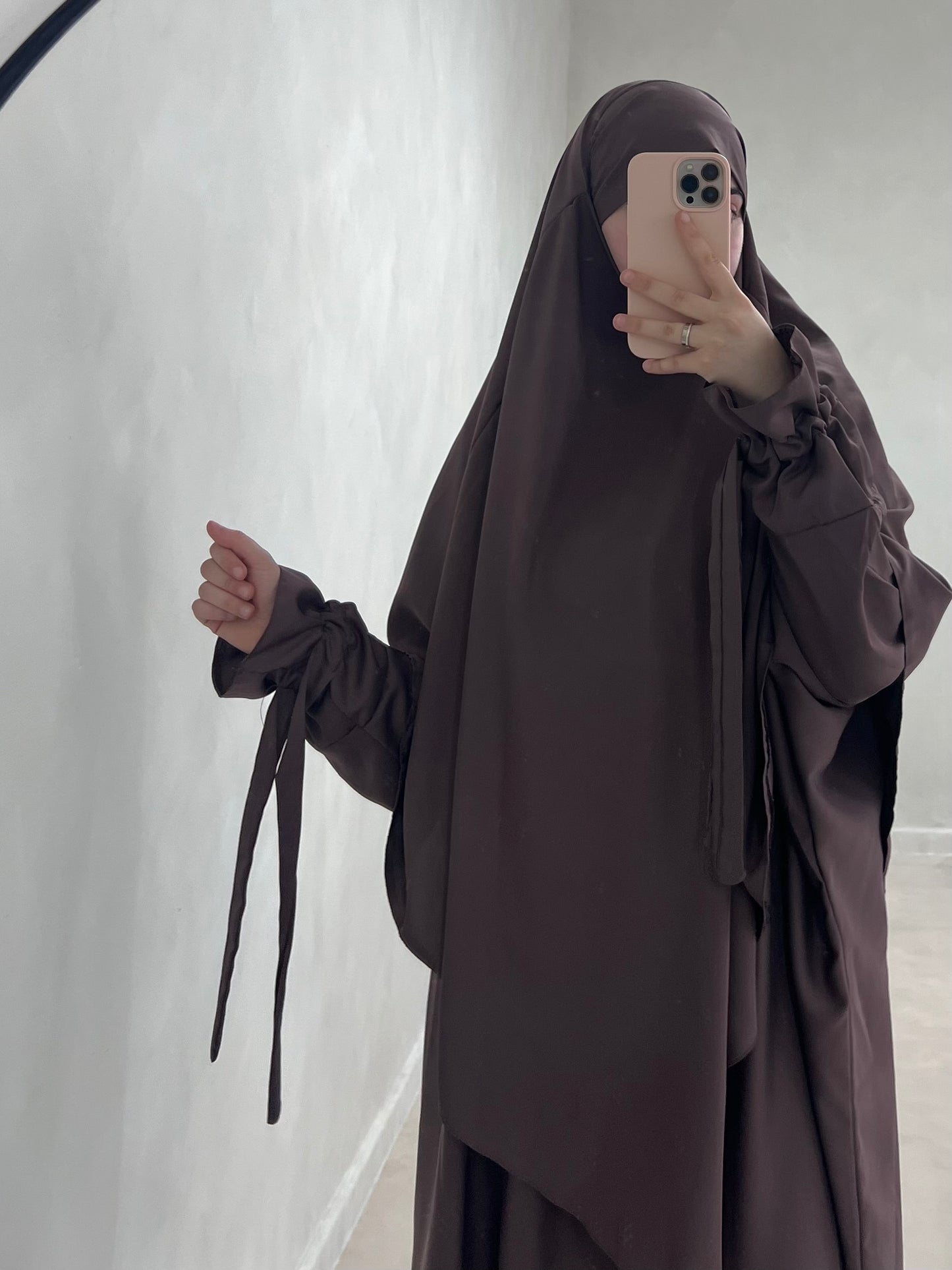 Brown khimar set